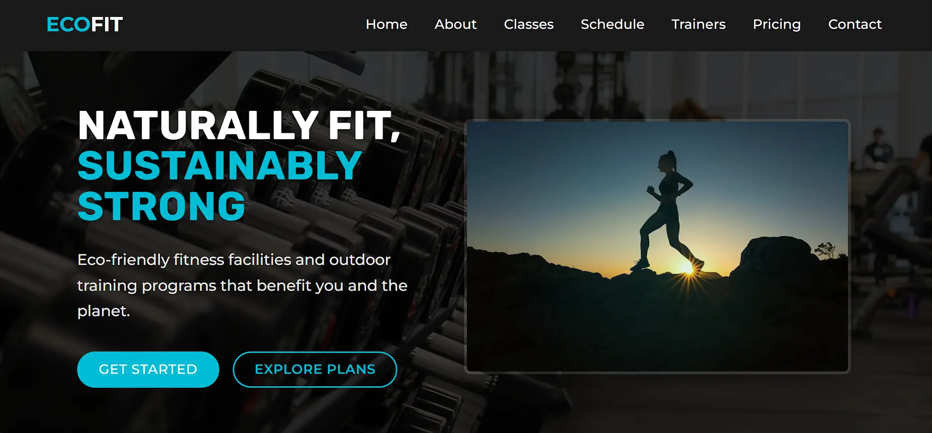 Eco Fit Gym - Eco-friendly fitness center website project screenshot