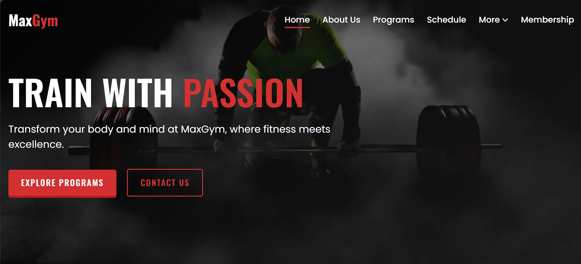 MaxGym - Fitness Center Website project screenshot